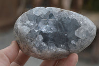 Natural Crystal Centred Blue Celestite Eggs  x 3 From Sakoany, Madagascar - Toprock Gemstones and Minerals 