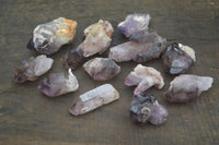 Natural Window Amethyst Crystal Specimens  x 12 From Chiredzi, Zimbabwe