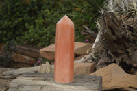 Polished Orange Twist Calcite Tower x 1 From Maevantanana, Madagascar