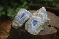 Natural Blue Lace Agate Geode Specimens  x 12 From Nsanje, Malawi - Toprock Gemstones and Minerals 