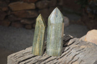 Polished Banded Green Fuchsite Quartz Points  x 3 From Madagascar