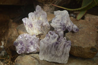 Natural Sugar Amethyst Clusters  x 4 From Solwezi, Zambia