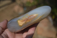 Polished Agate Standing Free Forms x 3 From Madagascar