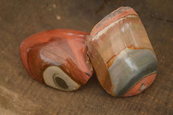 Polished One Side Polished Polychrome Jasper Nodules  x 12 From Mahajanga, Madagascar