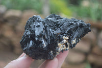 Natural Schorl Black Tourmaline Specimens With Hyalite Opal x 2 From Erongo Mountains, Namibia - TopRock