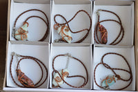 Polished Mixed Jewellery With Copper Art Wire Wrap Pendants x 6 From Congo - TopRock