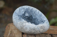 Natural Crystal Centred Blue Celestite Eggs  x 3 From Sakoany, Madagascar - Toprock Gemstones and Minerals 