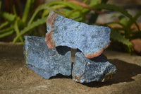 Natural Rough Dumortierite Pieces  x 12 From Mozambique