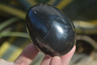 Polished Black Basalt Gemstone Eggs x 6 From Antsirabe, Madagascar