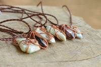 Polished Mixed Jewellery With Copper Art Wire Wrap Pendants x 6 From Congo - TopRock