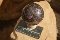 Polished  Pink & Black Rhodonite Spheres x 3 From Madagascar