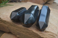 Polished Double Terminated Black Basalt Points  x 3 From Madagascar - Toprock Gemstones and Minerals 