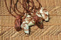 Polished Mixed Jewellery With Copper Art Wire Wrap Pendants x 6 From Congo - TopRock