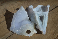 Natural Etched Blue Chalcedony Specimens  x 12 From Nsanje, Malawi