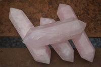 Polished Double Terminated Pink Rose Quartz Points  x 4 From Ambatondrazaka, Madagascar - TopRock