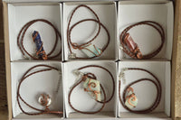 Polished Mixed Jewellery Free Forms With Copper Art Wire Pendants x 6 From Southern Africa - TopRock