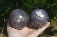 Polished Purple Lepidolite Spheres  x 3 From Zimbabwe - Toprock Gemstones and Minerals 