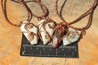 Polished Mixed Jewellery With Copper Art Wire Wrap Pendants x 6 From Congo - TopRock