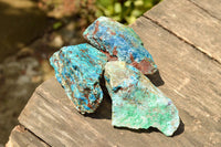 Natural Rough Blue Shattuckite Specimens  x 12 From Namibia - TopRock