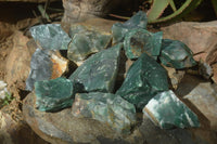 Natural Rough Jade Cobbed Specimens x 12 From Swaziland