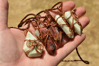 Polished Mixed Jewellery With Copper Art Wire Wrap Pendants x 6 From Congo - TopRock