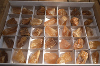 Natural Honey Aragonite Etched & Cobbed Pieces  x 35 From Namibia