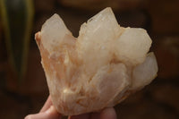 Natural White Phantom "Cathedral Window" Quartz Clusters  x 3 From Madagascar