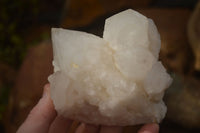 Natural White Phantom "Cathedral Window" Quartz Clusters  x 3 From Madagascar