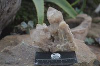 Natural Cascading White Phantom Quartz Clusters  x 3 From Luena, Congo - Toprock Gemstones and Minerals 