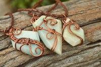 Polished Mixed Jewellery Free Forms With Copper Art Wire Pendants x 6 From Southern Africa - TopRock