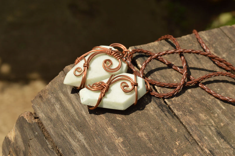 River Stone Copper Wire Wrapped Pendant – Gallery's Choice