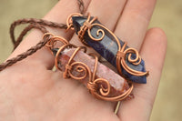 Polished Mixed Jewellery Free Forms With Copper Art Wire Pendants x 6 From Southern Africa - TopRock