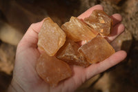 Natural Honey Aragonite Etched & Cobbed Pieces  x 35 From Namibia