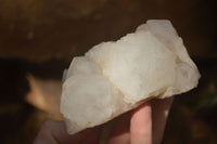 Natural White Phantom "Cathedral Window" Quartz Clusters  x 3 From Madagascar