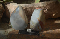 Polished Polychrome / Picasso Jasper Standing Free Forms  x 3 From Madagascar