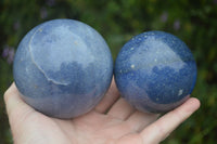 Polished Blue Lazulite Spheres  x 2 From Madagascar - Toprock Gemstones and Minerals 