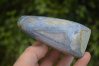 Polished Blue Lace Agate Standing Free Forms  x 2 From Nsanje, Malawi - Toprock Gemstones and Minerals 