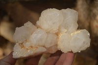 Natural White Phantom "Cathedral Window" Quartz Clusters  x 3 From Madagascar