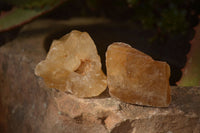 Natural Honey Aragonite Etched & Cobbed Pieces  x 35 From Namibia