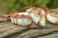 Polished Mixed Jewellery Free Forms With Copper Art Wire Pendants x 6 From Southern Africa - TopRock