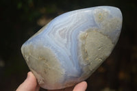 Polished Blue Lace Agate Standing Free Form  x 1 From Nsanje, Malawi - Toprock Gemstones and Minerals 