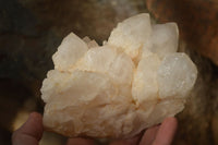 Natural White Phantom "Cathedral Window" Quartz Clusters  x 3 From Madagascar