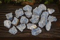 Natural Small Cobbed New Sky Blue Calcite Specimens  x 35 From Spitzkop, Namibia