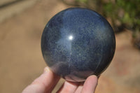 Polished Blue Lazulite Spheres  x 2 From Madagascar