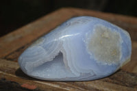 Polished Blue Lace Agate Standing Free Form  x 1 From Nsanje, Malawi - Toprock Gemstones and Minerals 