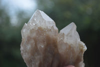 Natural Cascading White Phantom Quartz Clusters  x 3 From Luena, Congo - Toprock Gemstones and Minerals 