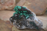 Natural Rare Ball Malachite On Drusi Quartz & Dolomite Matrix  x 2 From Kambove, Congo - Toprock Gemstones and Minerals 