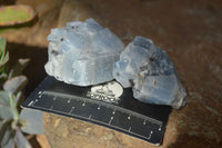 Natural Small Cobbed New Sky Blue Calcite Specimens  x 35 From Spitzkop, Namibia