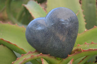 Polished  Blue Lazulite Gemstone Hearts  x 4 From Madagascar