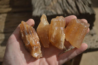 Natural Honey Aragonite Etched & Cobbed Pieces  x 35 From Namibia